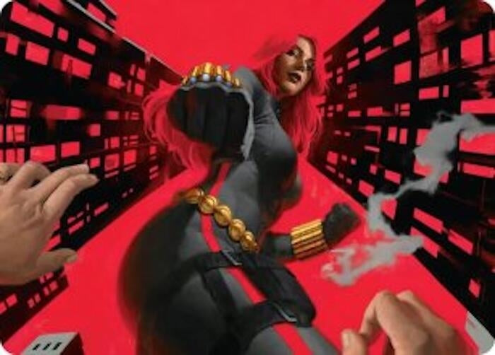 Image for Black Widow, Deadly Hunter Art Card (42) [Art Series: Marvel Super Heroes] {AAMSH} - Magic: The Gathering