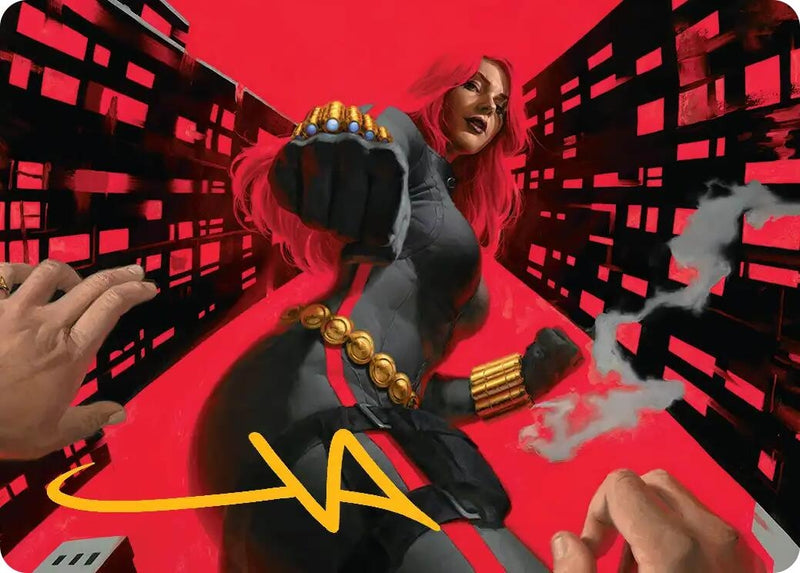 Image for Black Widow, Deadly Hunter Art Card (Gold-Stamped Signature) (42) [Art Series: Marvel Super Heroes] {AAMSH} - Magic: The Gathering