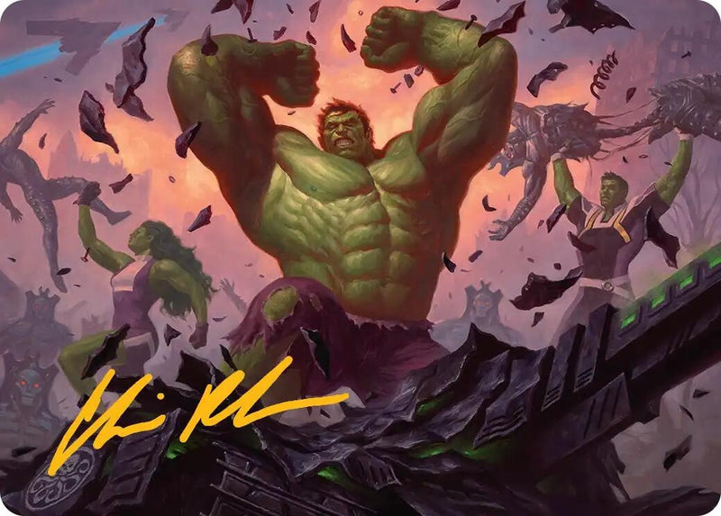 Image for HULK SMASH! Art Card (Gold-Stamped Signature) (10) [Art Series: Marvel Super Heroes] {AAMSH} - Magic: The Gathering