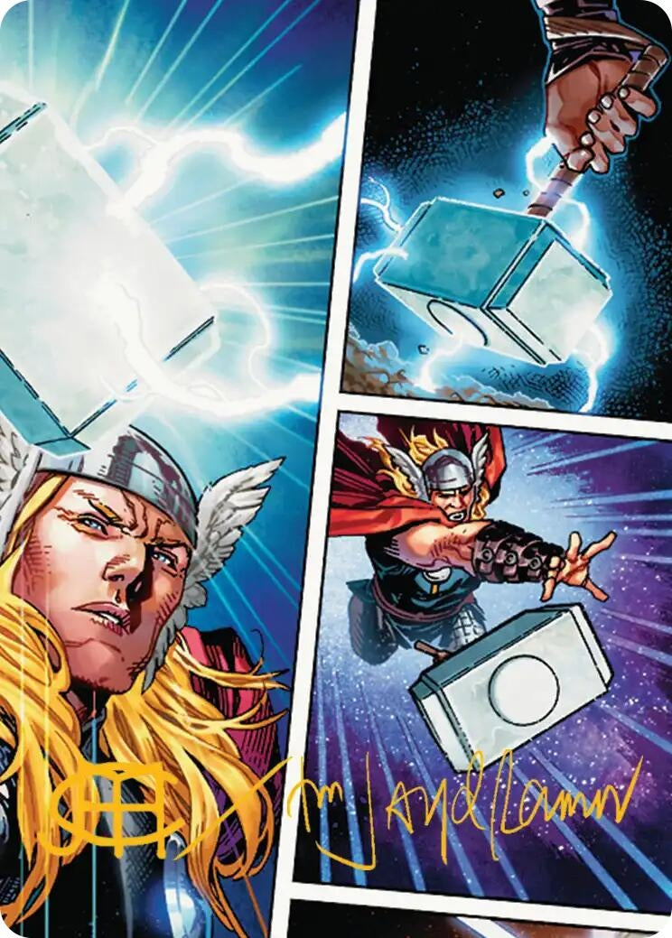 Image for Mjolnir, Hammer of Thor Art Card (Gold-Stamped Signature) (19) [Art Series: Marvel Super Heroes] {AAMSH} - Magic: The Gathering