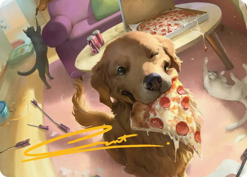 Image for Lucky the Pizza Dog Art Card (Gold-Stamped Signature) (44) [Art Series: Marvel Super Heroes] {AAMSH} - Magic: The Gathering
