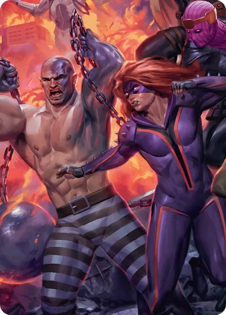 Image for Absorbing Man and Titania Art Card (10) [Art Series: Marvel Super Heroes] {AAMSH} - Magic: The Gathering