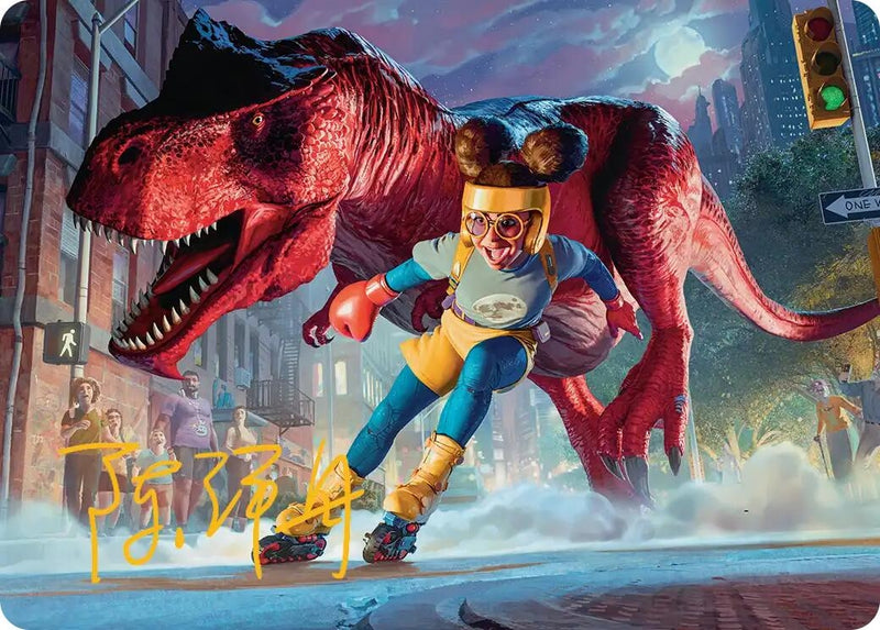Image for Moon Girl and Devil Dinosaur Art Card (Gold-Stamped Signature) (14) [Art Series: Marvel Super Heroes] {AAMSH} - Magic: The Gathering
