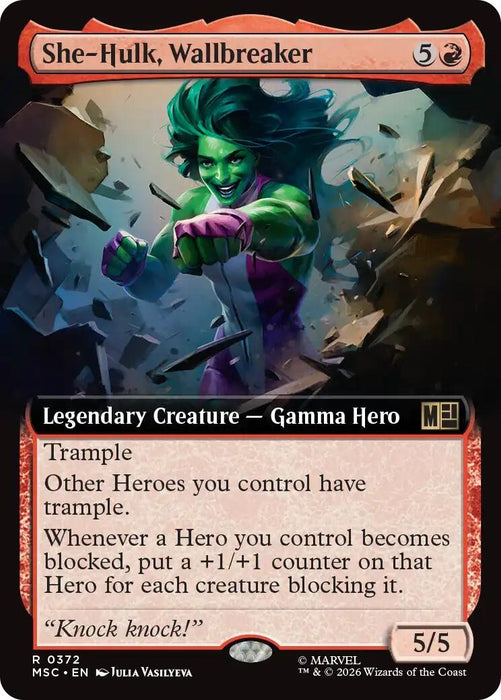 Image for She-Hulk, Wallbreaker (Extended Art) (372) [Commander: Marvel Super Heroes] - Magic: The Gathering