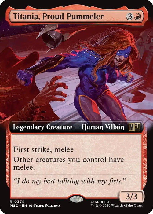 Image for Titania, Proud Pummeler (Extended Art) (374) [Commander: Marvel Super Heroes] - Magic: The Gathering