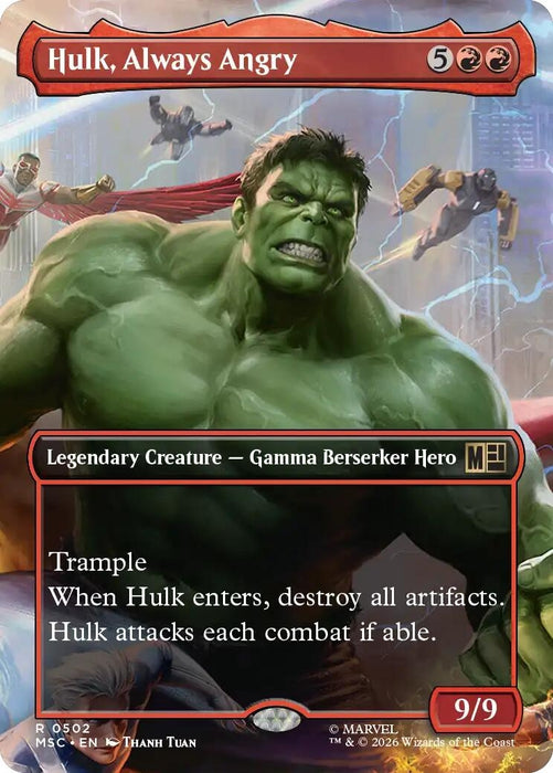 Image for Hulk, Always Angry (Borderless) (502) [Commander: Marvel Super Heroes] - Magic: The Gathering