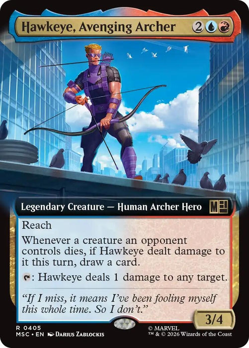 Image for Hawkeye, Avenging Archer (Extended Art) (405) [Commander: Marvel Super Heroes] - Magic: The Gathering
