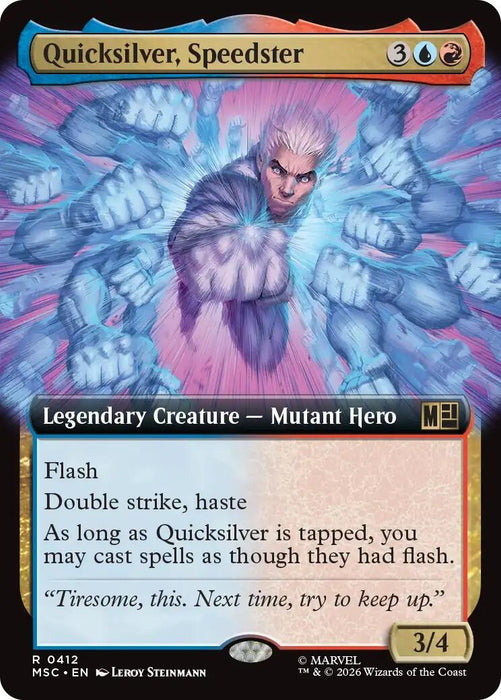 Image for Quicksilver, Speedster (Extended Art) (412) [Commander: Marvel Super Heroes] - Magic: The Gathering