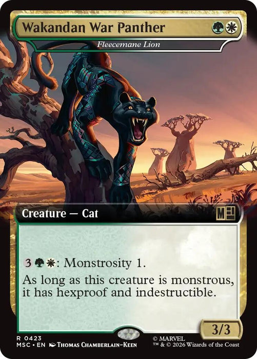 Image for Wakandan War Panther - Fleecemane Lion (Extended Art) (423) [Commander: Marvel Super Heroes] - Magic: The Gathering