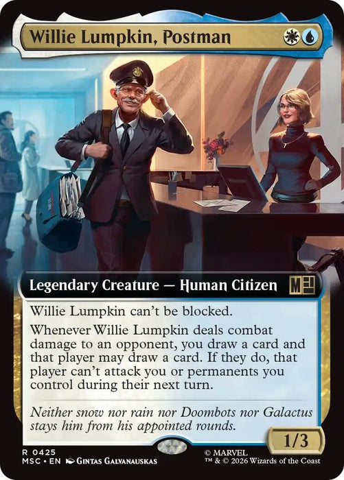 Image for Willie Lumpkin, Postman (Extended Art) (425) [Commander: Marvel Super Heroes] - Magic: The Gathering