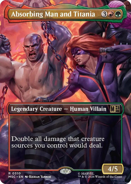 Image for Absorbing Man and Titania (Borderless) (510) [Commander: Marvel Super Heroes] - Magic: The Gathering