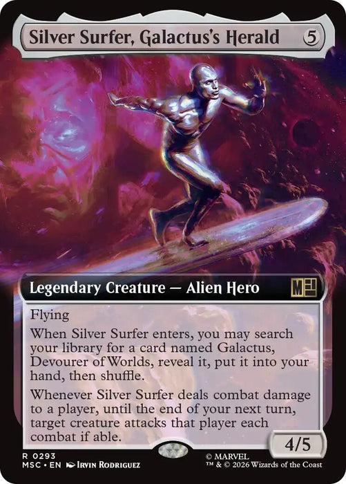 Image for Silver Surfer, Galactus's Herald (Extended Art) (293) [Commander: Marvel Super Heroes] - Magic: The Gathering