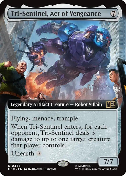 Image for Tri-Sentinel, Act of Vengeance (Extended Art) (456) [Commander: Marvel Super Heroes] - Magic: The Gathering