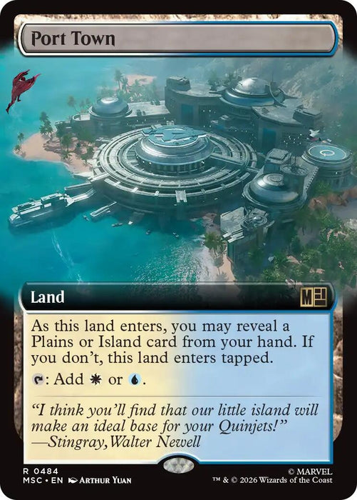 Image for Port Town (Extended Art) (484) [Commander: Marvel Super Heroes] - Magic: The Gathering
