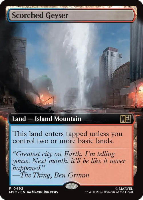 Image for Scorched Geyser (Extended Art) (492) [Commander: Marvel Super Heroes] - Magic: The Gathering