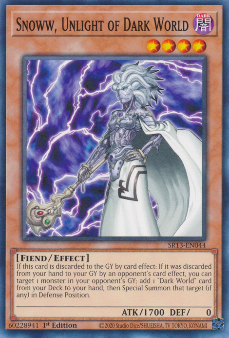 Snoww, Unlight of Dark World (SR13-EN044) [Structure Deck: Dark World]