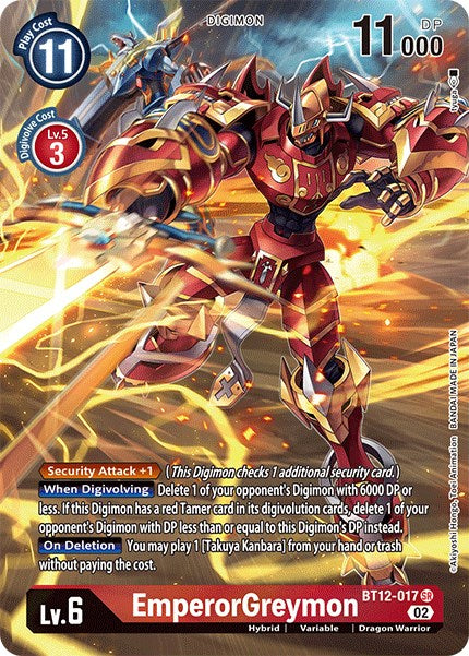 EmperorGreymon (Alternate Art) (BT12-017 SR) [Across Time]