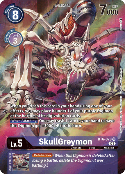SkullGreymon (Alternate Art) (BT6-078 SR) [Double Diamond]