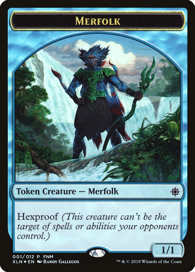 Merfolk // Treasure Double-Sided Token (1) [FNM Promos]