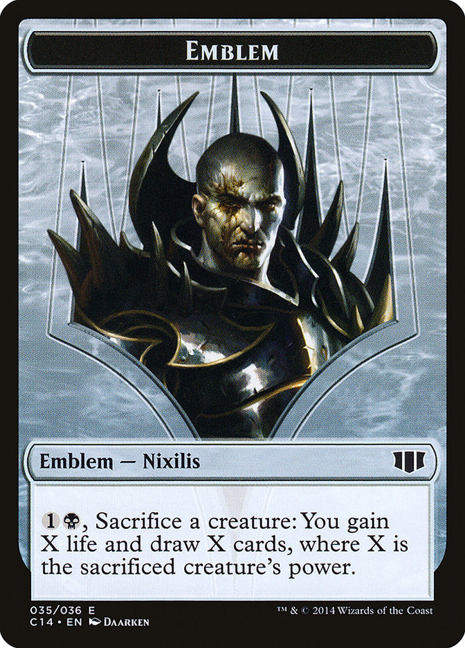 Emblem - Ob Nixilis of the Black Oath // Zombie Double-Sided Token (35 // 16) [Commander 2014]