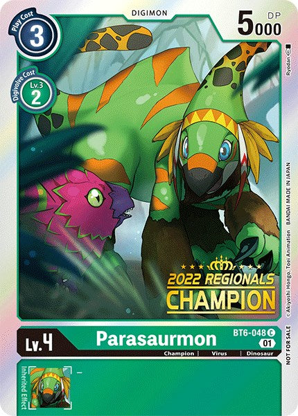 Parasaurmon (2022 Championship Online Regional) [Online Champion] (BT6-048 C) [Double Diamond]