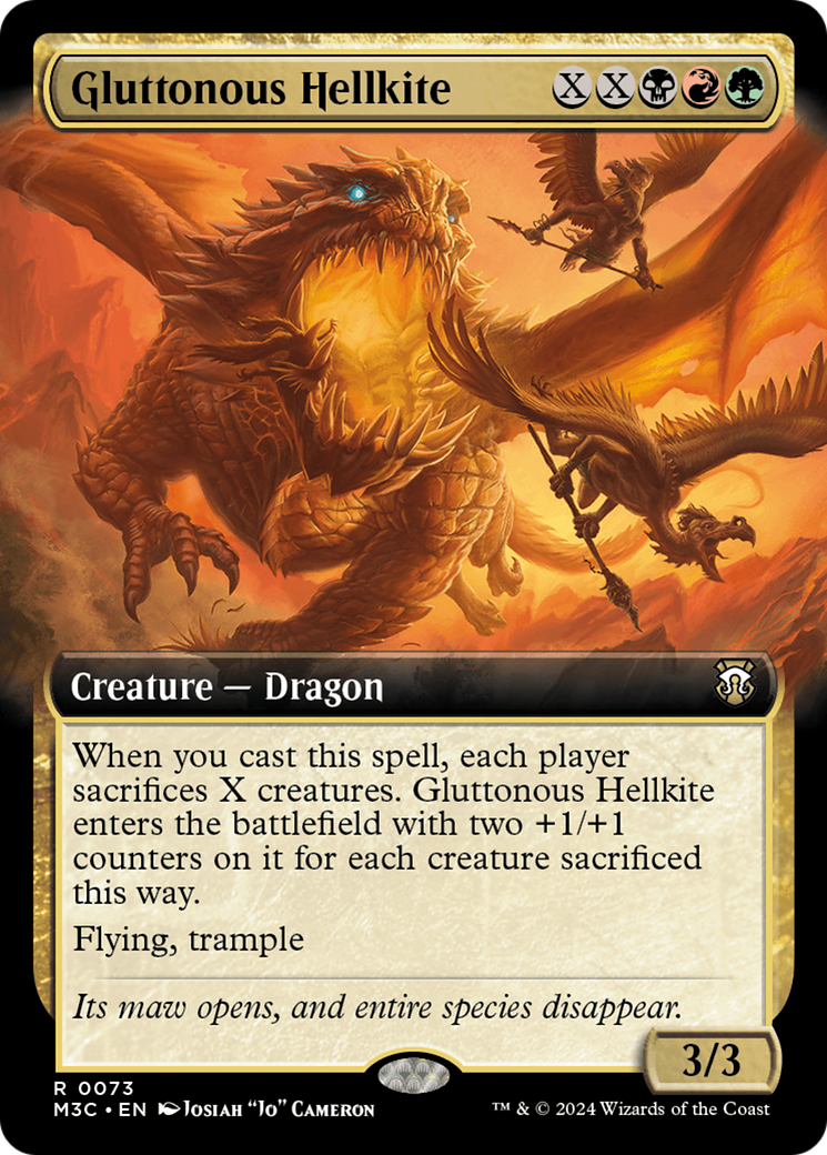 Gluttonous Hellkite (Extended Art) (73) [Commander: Modern Horizons 3]