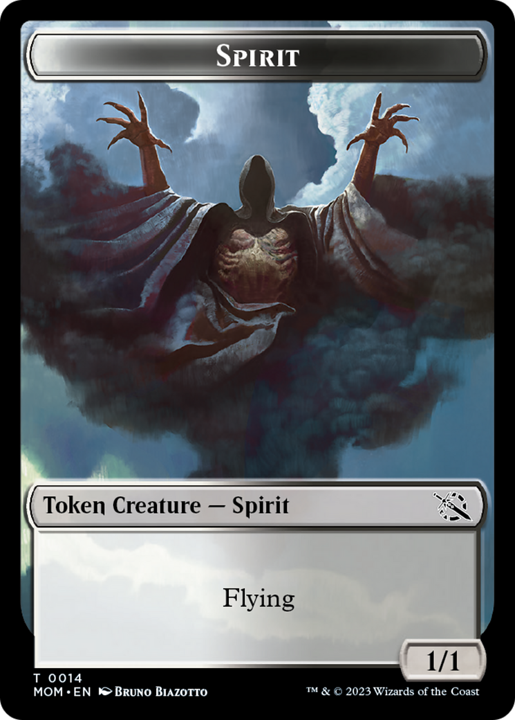 Knight (7) // Spirit (14) Double-sided Token (14 // 7) [Commander: March of the Machine]