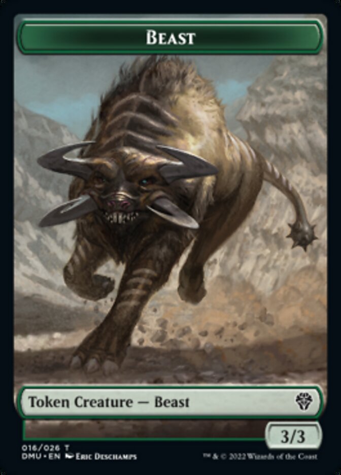 Kavu // Beast Double-Sided Token (12 // 16) [Commander: Dominaria United]