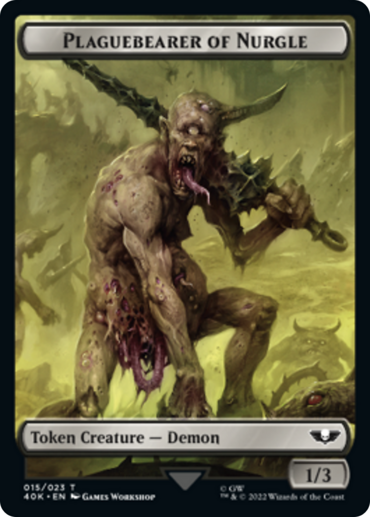Plaguebearer of Nurgle // Astartes Warrior (012) Double-Sided Token (Surge Foil) (15 // 12) [Universes Beyond: Warhammer 40,000]