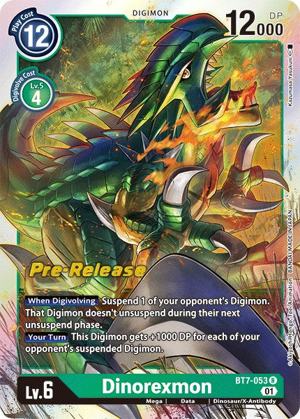 Dinorexmon (BT7-053 R) [Next Adventure Pre-Release Cards]