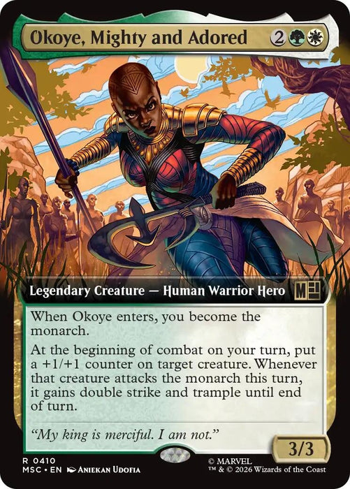 Image for Okoye, Mighty and Adored (Extended Art) (410) [Commander: Marvel Super Heroes] - Magic: The Gathering