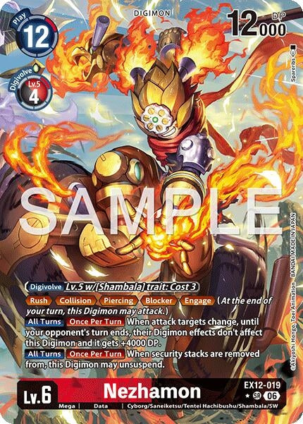 Image for Nezhamon (Alternate Art) (EX12-019 SR) [Digital World Shambala] {EX-12} - Digimon Card Game