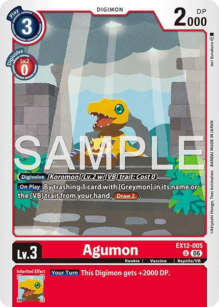 Image for Agumon (EX12-005 U) [Digital World Shambala] {EX-12} - Digimon Card Game