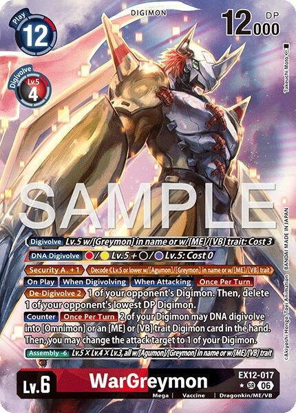 Image for WarGreymon (Alternate Art) (EX12-017 SR) [Digital World Shambala] {EX-12} - Digimon Card Game