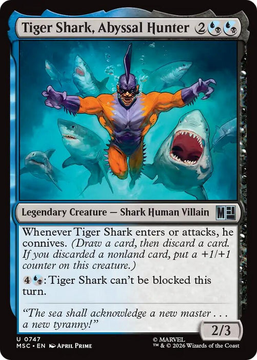 Image for Tiger Shark, Abyssal Hunter (747) [Commander: Marvel Super Heroes] - Magic: The Gathering