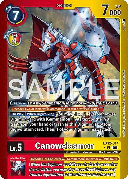 Image for Canoweissmon (Limited Foil) (EX12-014 U) [Digital World Shambala] {EX-12} - Digimon Card Game