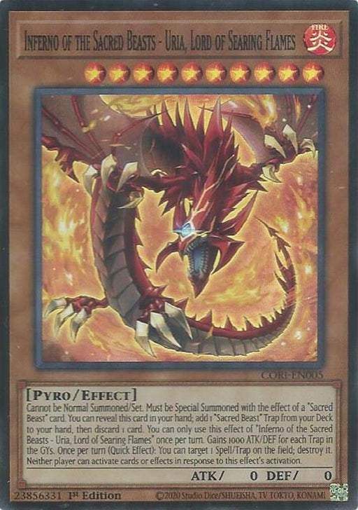 Image for Inferno of the Sacred Beasts - Uria, Lord of Searing Flames (CORI-EN005) [Chaos Origins] {CORI} - YuGiOh