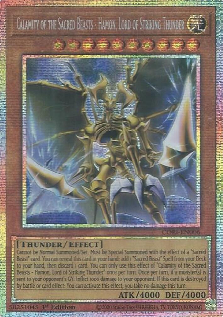 Image for Calamity of the Sacred Beasts - Hamon, Lord of Striking Thunder (Starlight Rare) (CORI-EN006) [Chaos Origins] {CORI} - YuGiOh