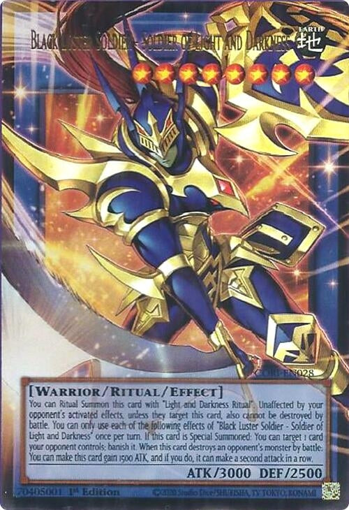 Image for Black Luster Soldier - Soldier of Light and Darkness (Extended Art) (CORI-EN028) [Chaos Origins] {CORI} - YuGiOh