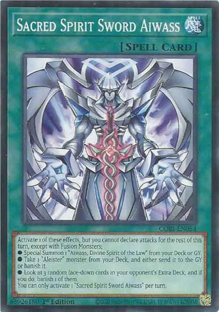 Image for Sacred Spirit Sword Aiwass (CORI-EN054) [Chaos Origins] {CORI} - YuGiOh