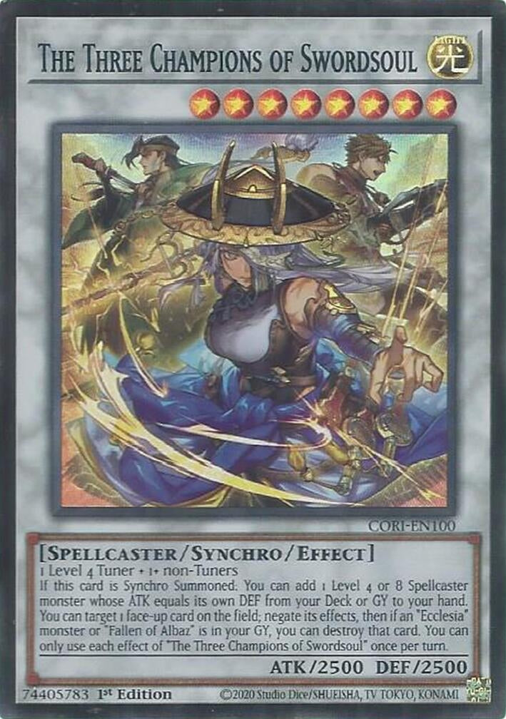 Image for The Three Champions of Swordsoul (CORI-EN100) [Chaos Origins] {CORI} - YuGiOh