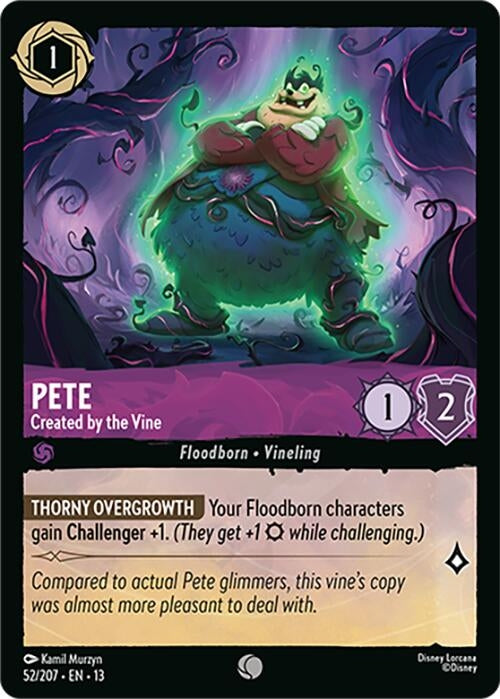 Image for Pete - Created by the Vine (52/204) [Attack of the Vine!] {13} - Disney Lorcana