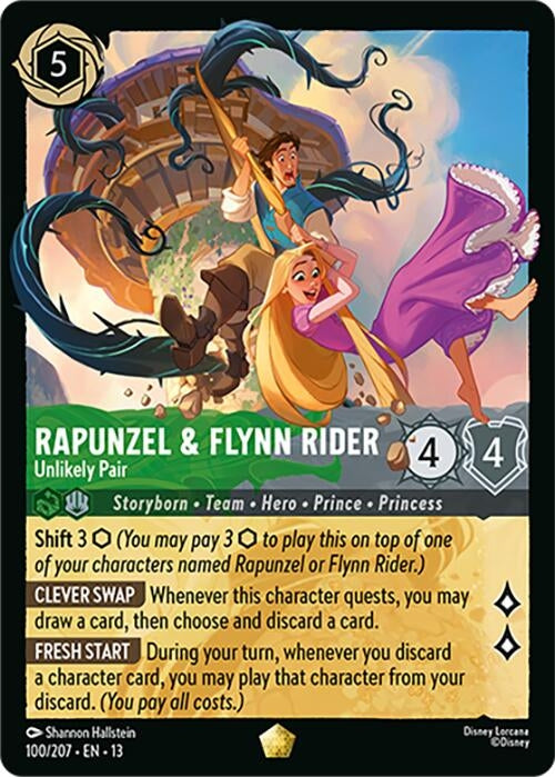 Image for Rapunzel & Flynn Rider - Unlikely Pair (100/204) [Attack of the Vine!] {13} - Disney Lorcana