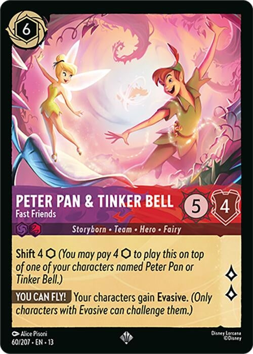 Image for Peter Pan & Tinker Bell - Fast Friends (60/204) [Attack of the Vine!] {13} - Disney Lorcana