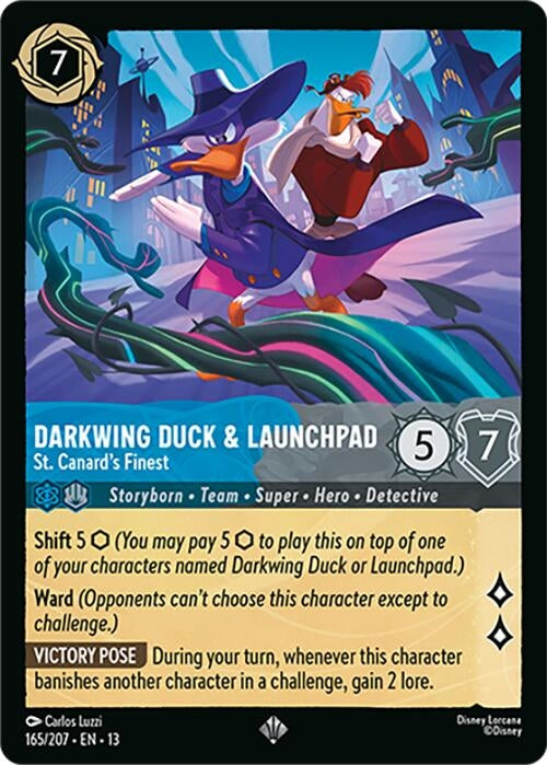 Image for Darkwing Duck & Launchpad - St. Canard's Finest (165/204) [Attack of the Vine!] {13} - Disney Lorcana