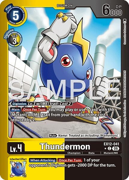 Image for Thundermon (Limited Foil) (EX12-041 C) [Digital World Shambala] {EX-12} - Digimon Card Game