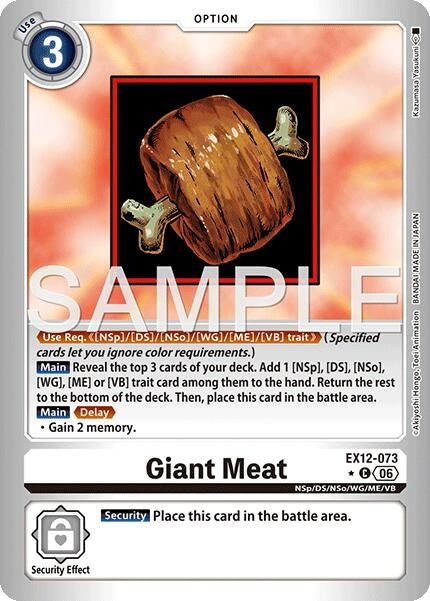 Image for Giant Meat (Limited Foil) (EX12-073 C) [Digital World Shambala] {EX-12} - Digimon Card Game