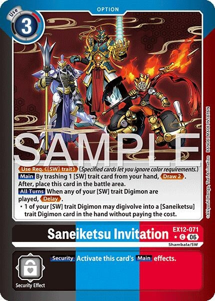 Image for Saneiketsu Invitation (Limited Foil) (EX12-071 C) [Digital World Shambala] {EX-12} - Digimon Card Game