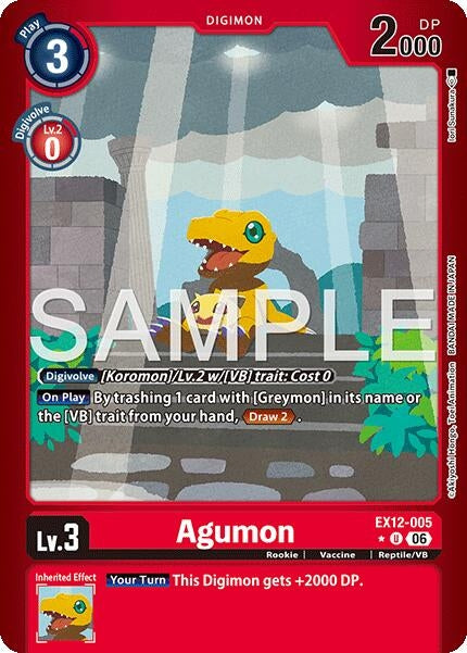 Image for Agumon (Limited Foil) (EX12-005 U) [Digital World Shambala] {EX-12} - Digimon Card Game