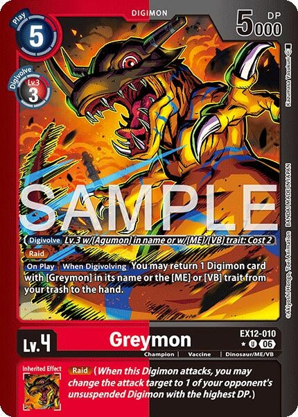 Image for Greymon (Limited Foil) (EX12-010 U) [Digital World Shambala] {EX-12} - Digimon Card Game